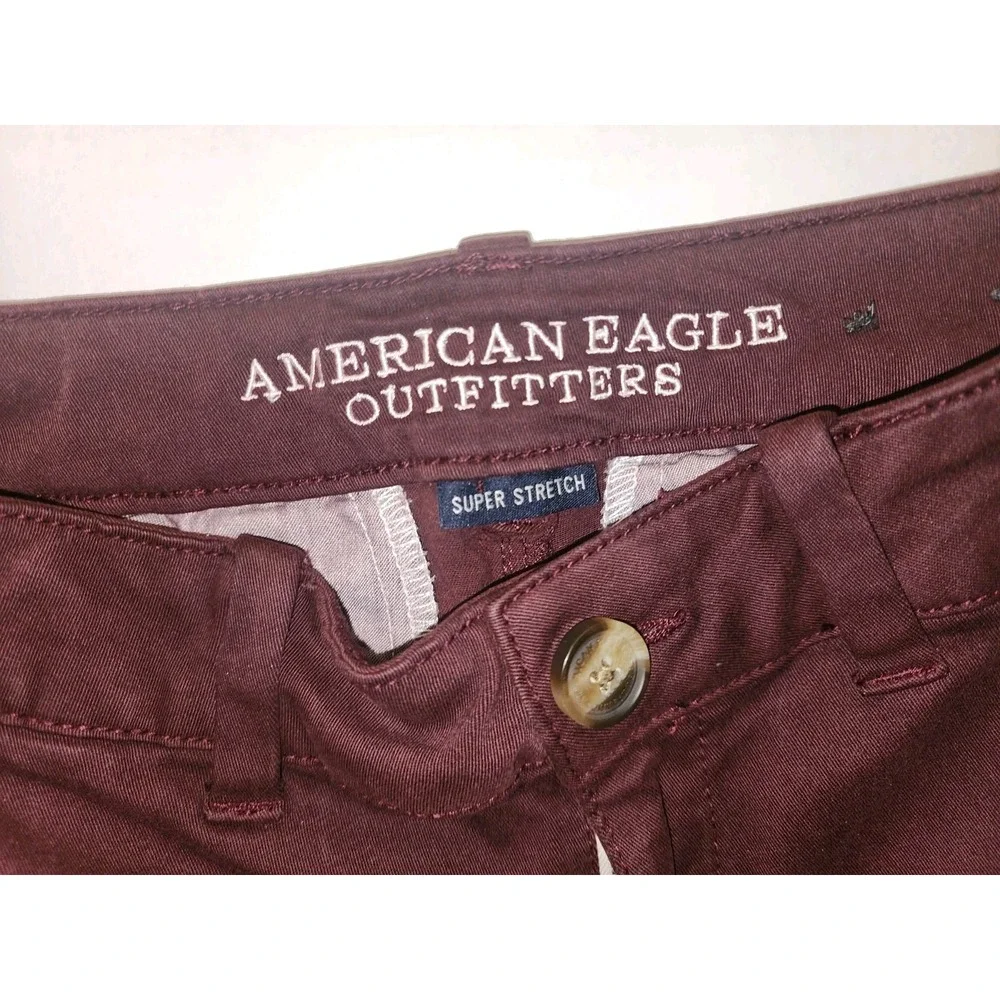 American Eagle super Stretch Midi Jean shorts 0, Burgundy